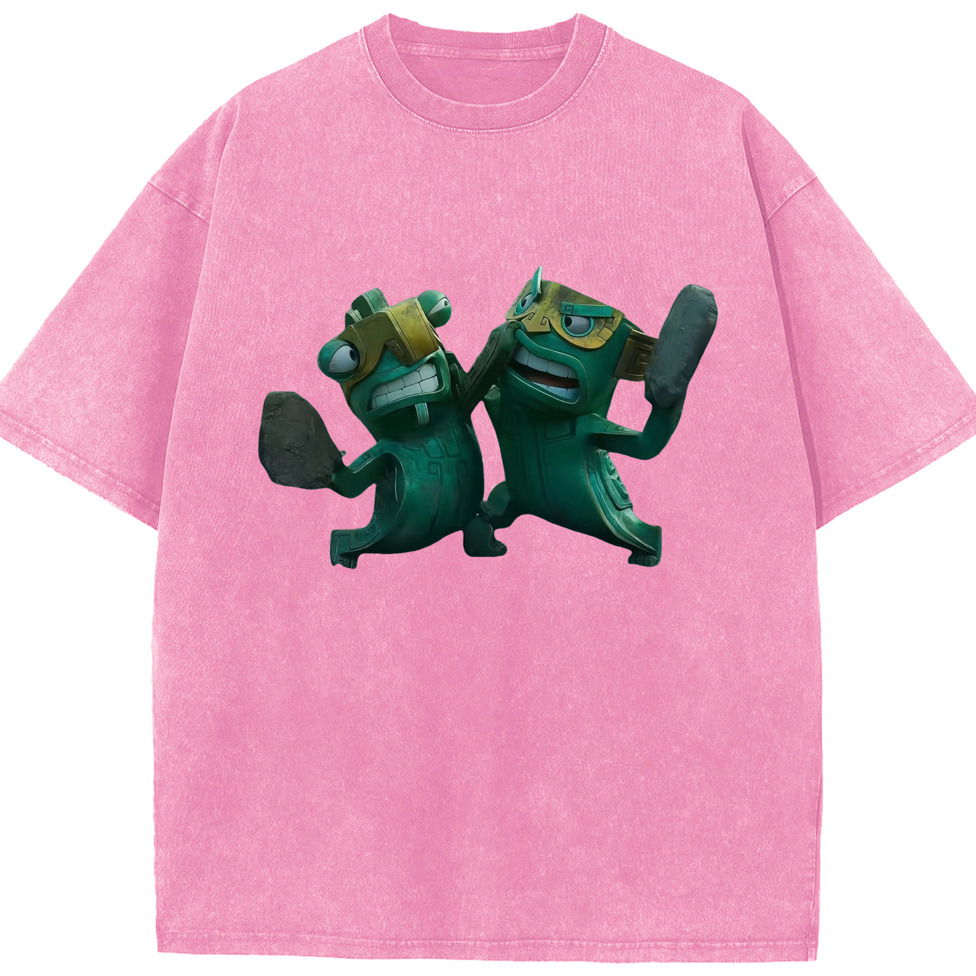 （画像用） Ne Zha 2 ナタ 魔童の大暴れ 綿100% ヴィンテージ風 半袖Tシャツ（フロントプリント）